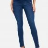 TC High Waisted Silver Button Detail Skinny Jeans Night Out