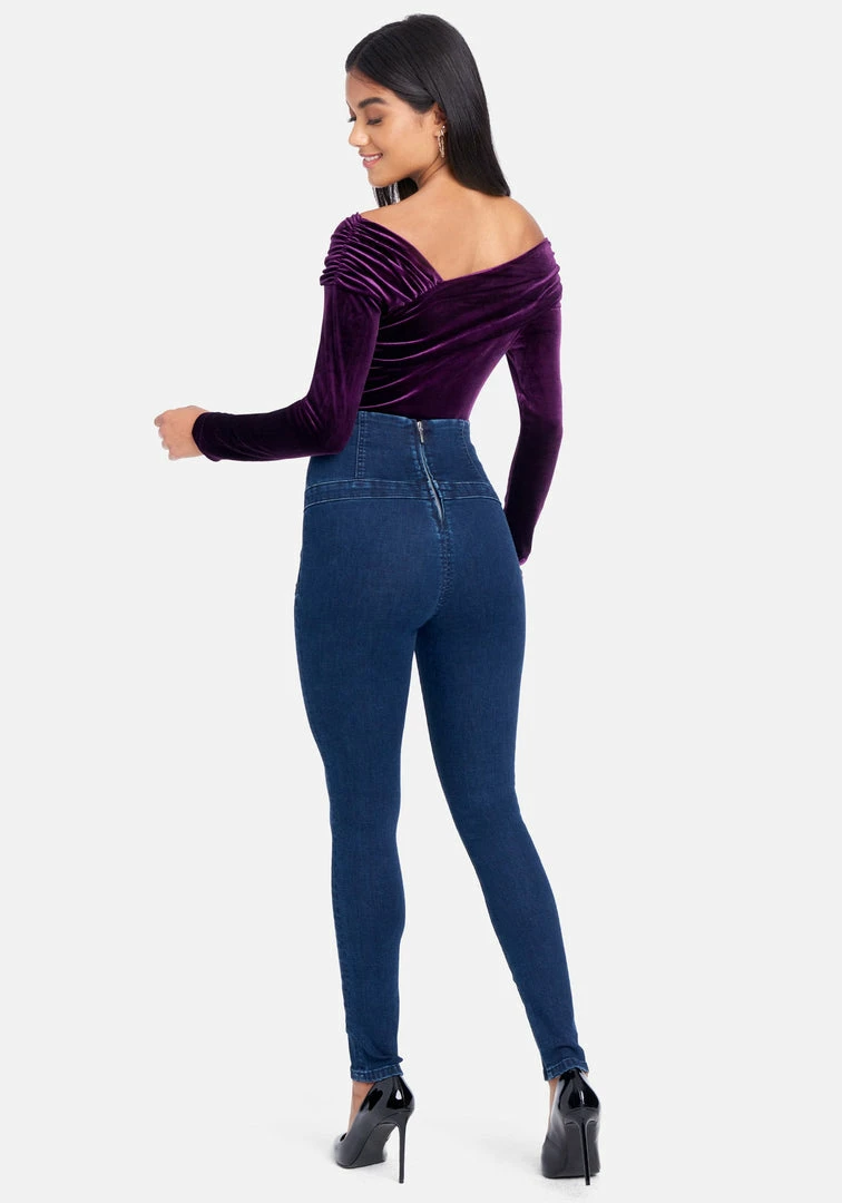 TC High Waisted Silver Button Detail Skinny Jeans Night Out 3 TC High Waisted Silver Button Detail Skinny Jeans Night Out