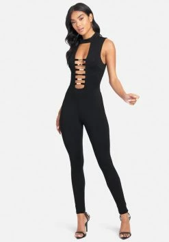 Gold Bar Detail Jumpsuit