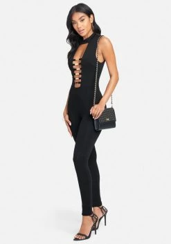Gold Bar Detail Jumpsuit
