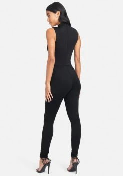 Gold Bar Detail Jumpsuit