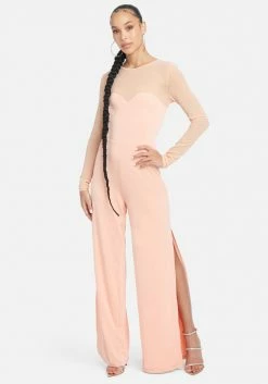 Embellished Illusion Jumpsuit Clothing