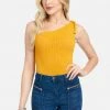 TC One Shoulder Pointelle Top