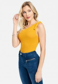 TC One Shoulder Pointelle Top