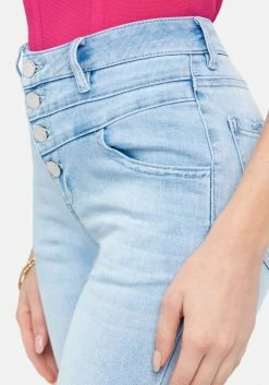TC High Waist Multi Button Skinny Jeans