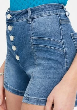 TC Asymmetric Button Denim Shorts Spring/Summer