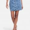 Clothing Multi Stitch Fitted Jean Skirt