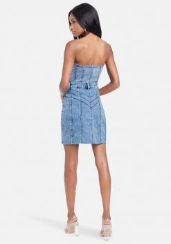 Clothing Multi Stitch Fitted Jean Skirt 7 Clothing Multi Stitch Fitted Jean Skirt