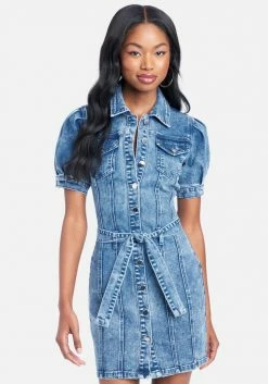 TC Festival Season Front Button Denim Dress
