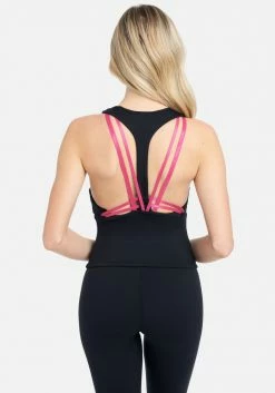 TC Bebe Logo Second Skin Contrast Detail Top