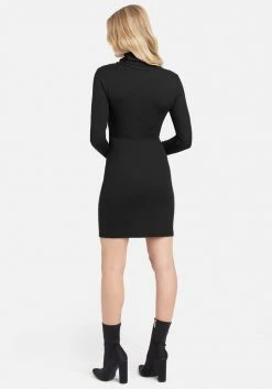 JUMP Ribbed Long Sleeve Mock Neck Dress 8 JUMP Ribbed Long Sleeve Mock Neck Dress