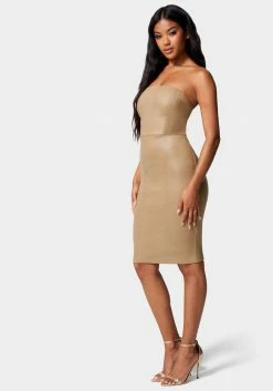 JUMP Faux Leather Tube Dress Night Out