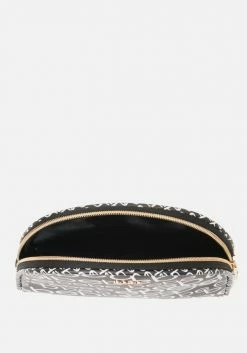 ASTOR Black And Silver Bebe Logo Cosmetic Bag