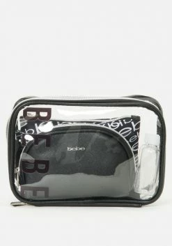 ASTOR Bridal Black And Clear Multi Pack Cosmetic Bag