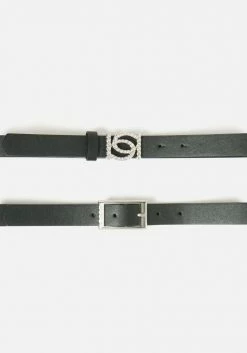 ASTOR 2 Pack Belts With Silver Accents