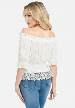 TC Off Shoulder Lace Detail Blouse Tops
