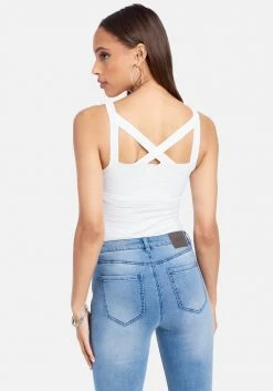 TC Cross Front And Back Bustier Sweater Top