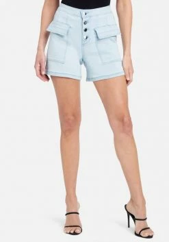 TC High Waist Pocket Detail Denim Shorts