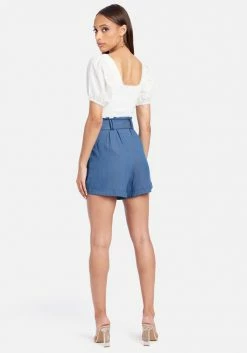TC Spring/Summer High Waist Tencel Shorts With Belt Detail 7 TC Spring/Summer High Waist Tencel Shorts With Belt Detail