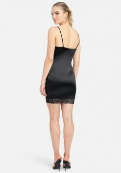 JUMP Satin And Lace Slip Dress Clothing