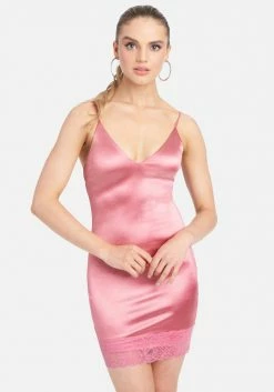 JUMP Clothing Satin And Lace Slip Dress