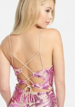 JUMP Clothing Sparkle Mesh Midi Dress