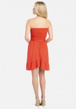 JUMP Clothing Strapless Tie Front Flare Dress