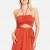 JUMP Clothing Strapless Tie Front Flare Dress