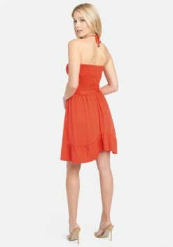 JUMP Clothing Strapless Tie Front Flare Dress