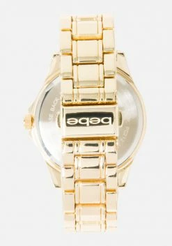 ACCUTIME Single Row Crystal Bezel 3 Band Watch