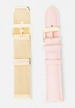 ACCUTIME Single Row Crystal Bezel 3 Band Watch