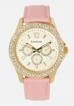 ACCUTIME Single Row Crystal Bezel 3 Band Watch