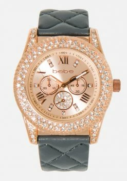 ACCUTIME Bridal Single Row Crystal Bezel 3 Band Watch