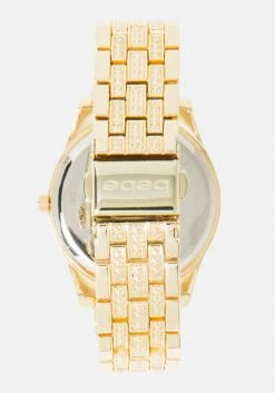 ACCUTIME Champagne Dial Crystal Bezel Watch