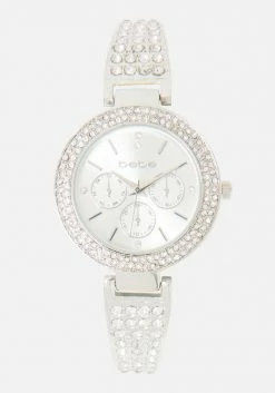 ACCUTIME Bridal Crystal Bezel Bangle Bracelet Watch