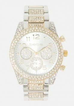 ACCUTIME Two Tone Crystal Bezel Watch