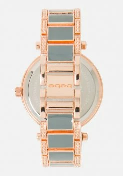 ACCUTIME Grey Enamel And Crystal Bebe Logo Watch