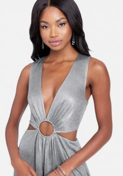 JUMP Ring Detail Sparkle Knit Cut Out Maxi Clothing 8 JUMP Ring Detail Sparkle Knit Cut Out Maxi Clothing