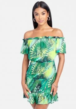 JUMP Off The Shoulder Ruffle Dress