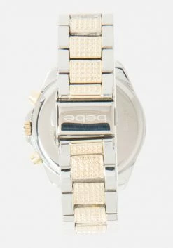 ACCUTIME Two Tone Crystal Link Bracelet Watch