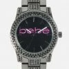 ACCUTIME Crystal Bezel & Link Bracelete Bebe Logo Watch Sale