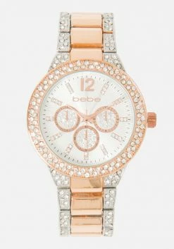 ACCUTIME Crystal Bezel & Two Tone Bracelet Watch Bridal