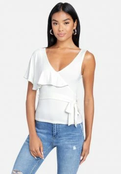 TC Best Sellers Flutter Sleeve Tie Waist Top