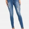 TC Denim Rhinestone Detail High Waist Skinny Leg Jeans