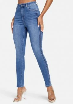 TC High Waist Skinny Side Tucking Ankle Jean