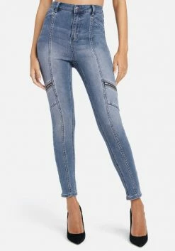 Denim High Waist Multi Stitch Skinny Jeans