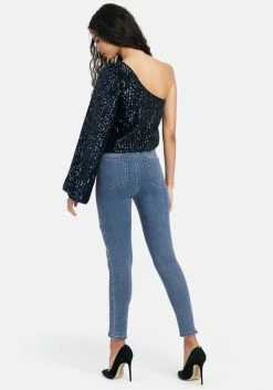 Denim High Waist Multi Stitch Skinny Jeans