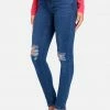 TC High Waist Side Buckle Detail Skinny Denim