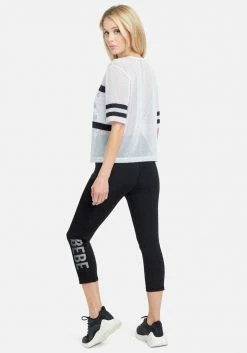 ONE STEP UP BOL Bebe Sport Net Mesh Capri Legging Logo