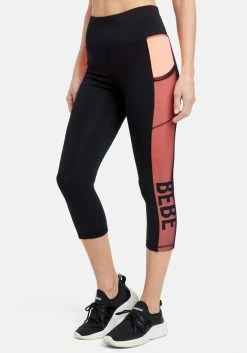 ONE STEP UP BOL Logo Bebe Sport Net Mesh Capri Legging